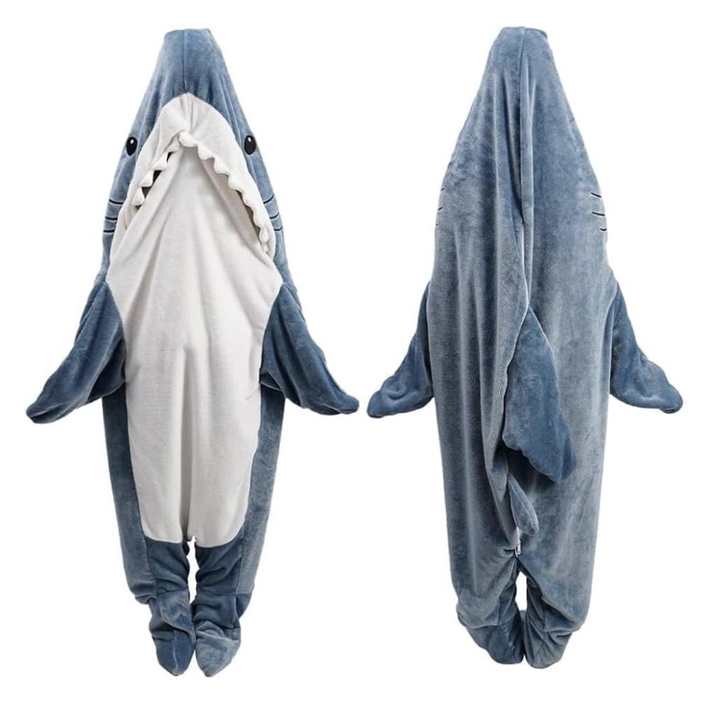 Shark Blanket For Adults And Big Kids Size Medium Fits 53" - 57" Gray